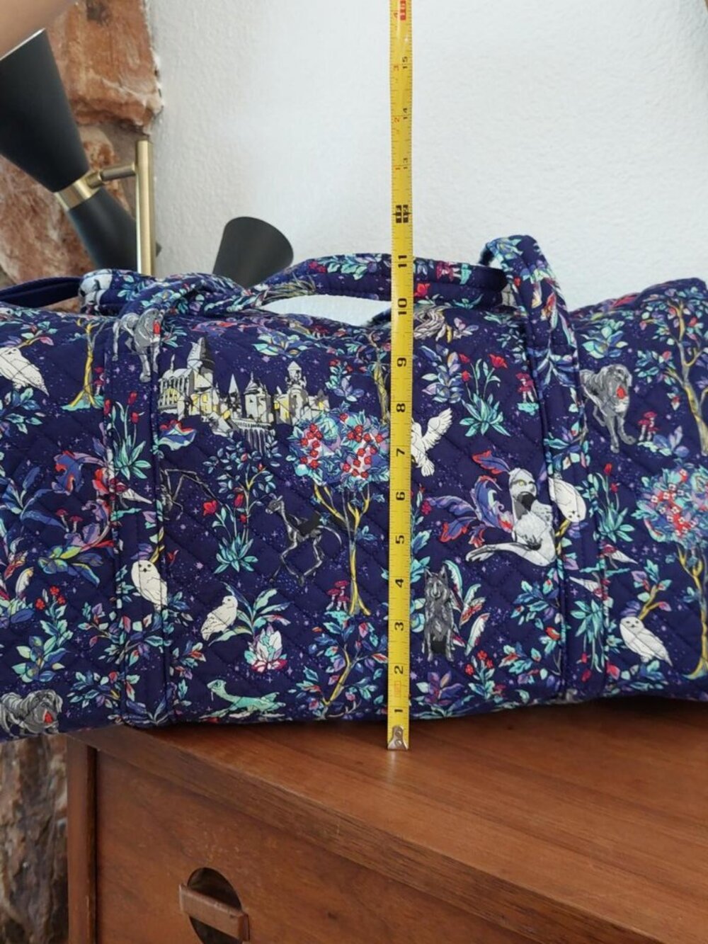 Vera Bradley Harry Potter forbidden forest Duffle Bag with white birds, trees, a - Picture 4 of 10